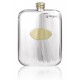 Rounded Pewter Hipflask With Brass Plate