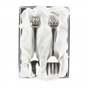 Noah's Ark Fork & Spoon Set Silverplated