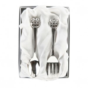 Noah's Ark Fork & Spoon Set Silverplated