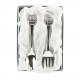 Noah's Ark Fork & Spoon Set Silverplated