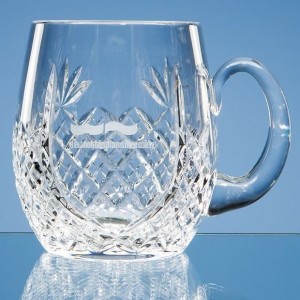 Large Lead Crystal Barrel Tankard