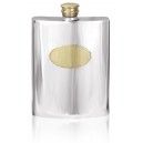 Plain Hip Flask With Brass Plate & Lid